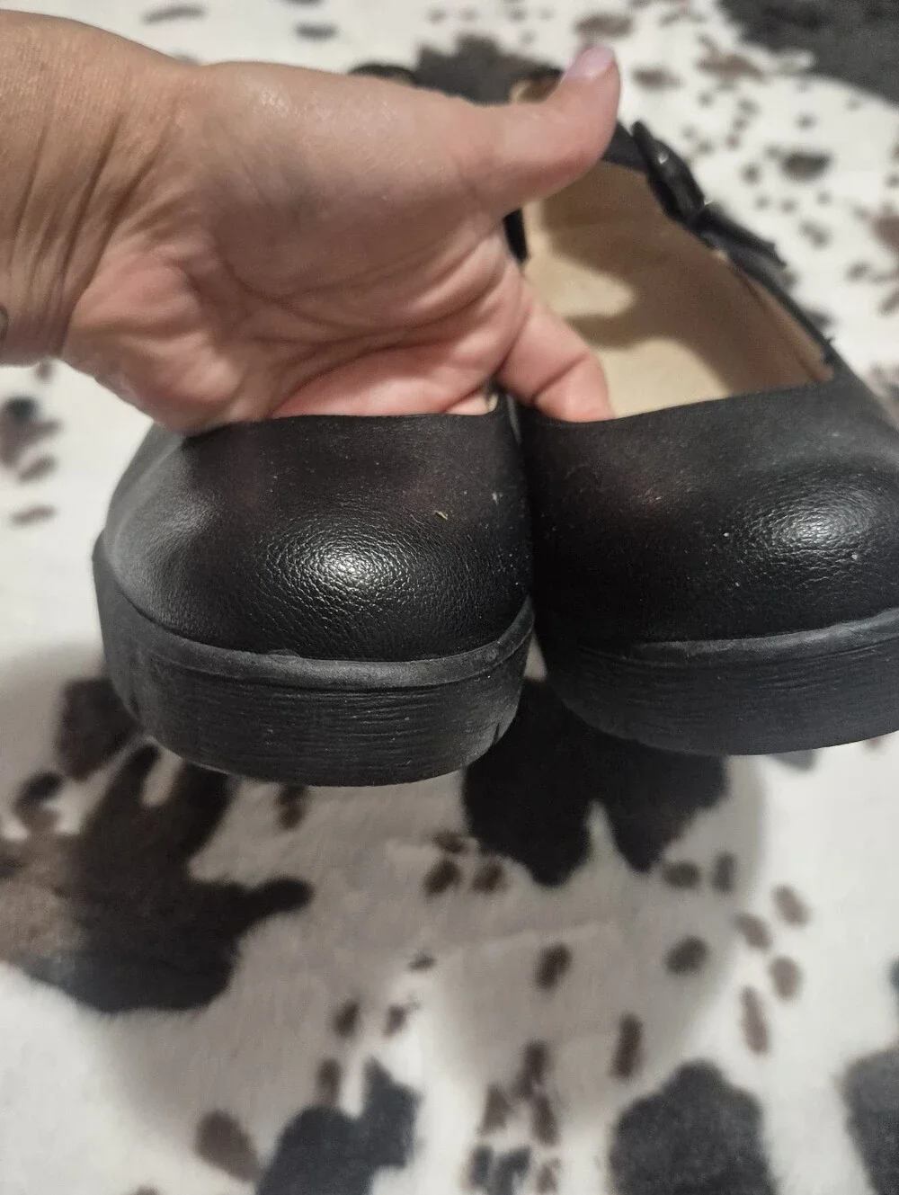 SOUL Naturalizer Black Mary Jane Wedge Heels..Size:10W